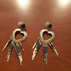 Authentic Sterling silver heart earrings vintage